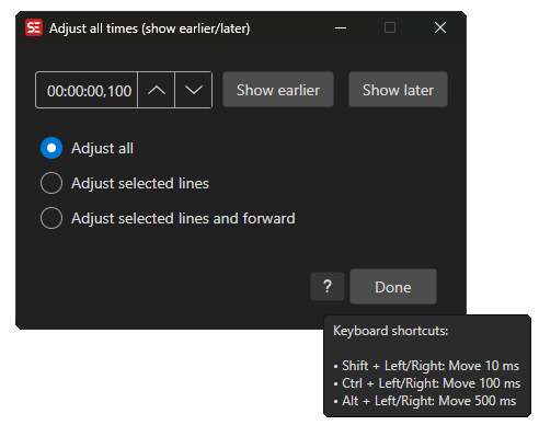 Adjust All Times