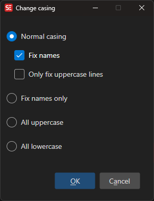 Change Casing
