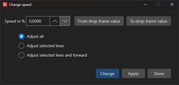 Change Speed