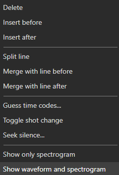 Waveform Context Menu