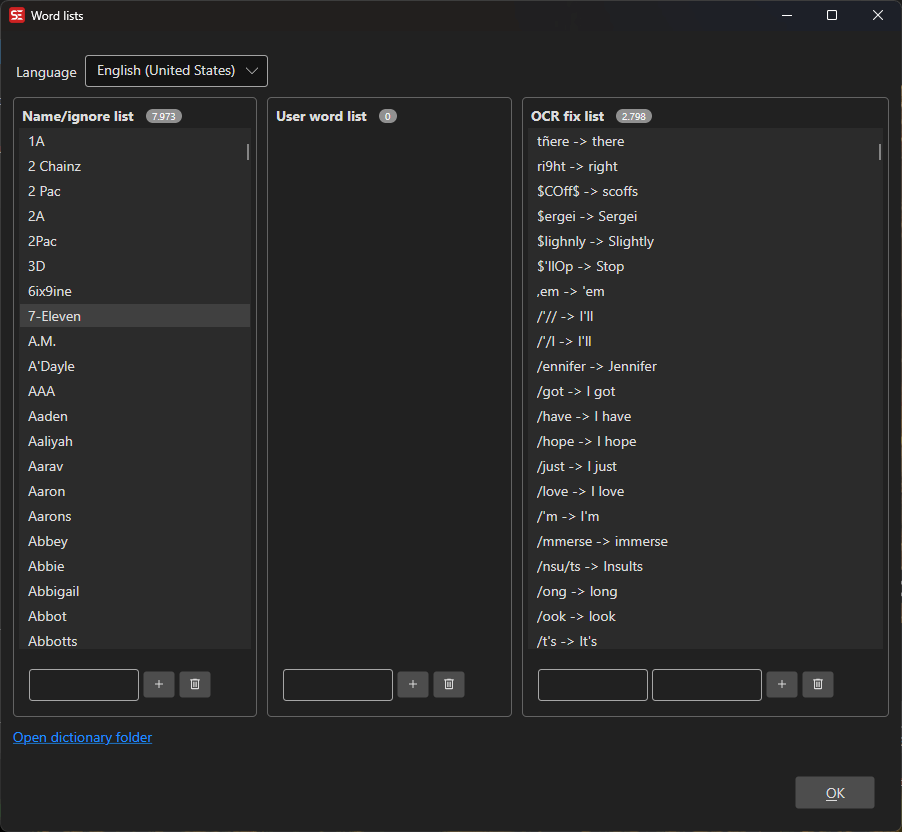 Word Lists